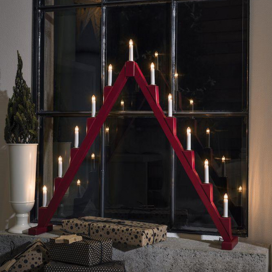 Adventsstake 11 armet sammenleggbar - Rød-Julebelysning adventsstake-Konstsmide-Rød-3592-510-Lightup.no