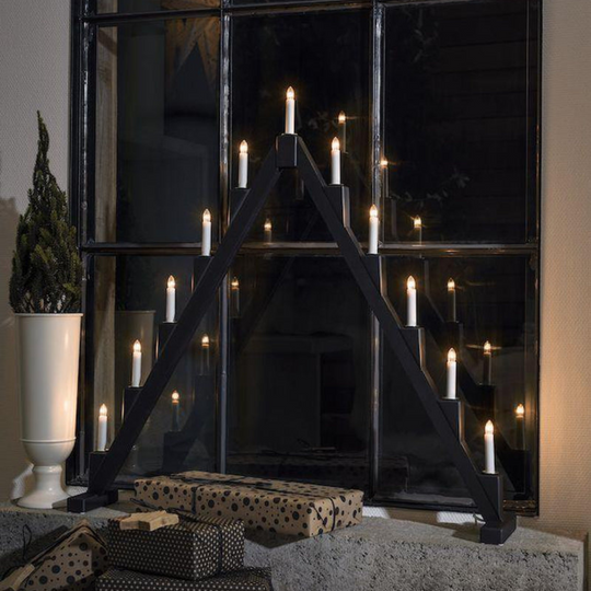 Adventsstake 11 armet sammenleggbar - Svart-Julebelysning adventsstake-Konstsmide-3592-710-Lightup.no