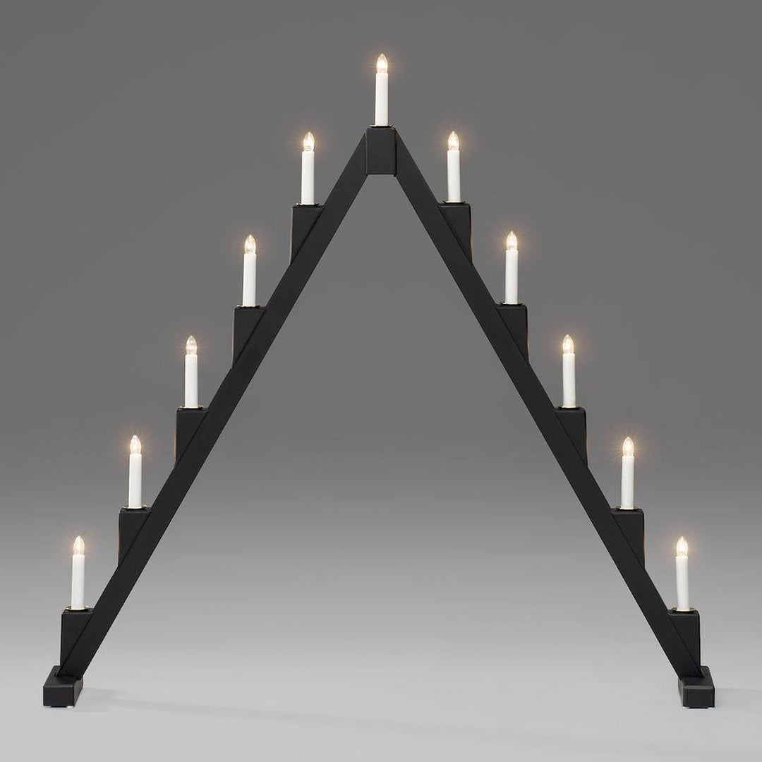 Adventsstake 11 armet sammenleggbar - Svart-Julebelysning adventsstake-Konstsmide-3592-710-Lightup.no