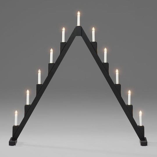 Adventsstake 11 armet sammenleggbar - Svart-Julebelysning adventsstake-Konstsmide-3592-710-Lightup.no