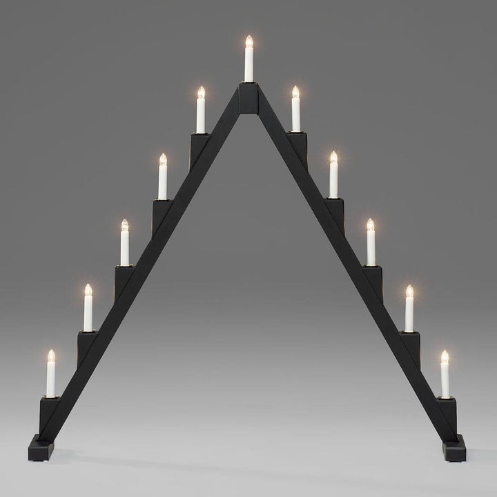 Adventsstake 11 armet sammenleggbar - Svart-Julebelysning adventsstake-Konstsmide-3592-710-Lightup.no