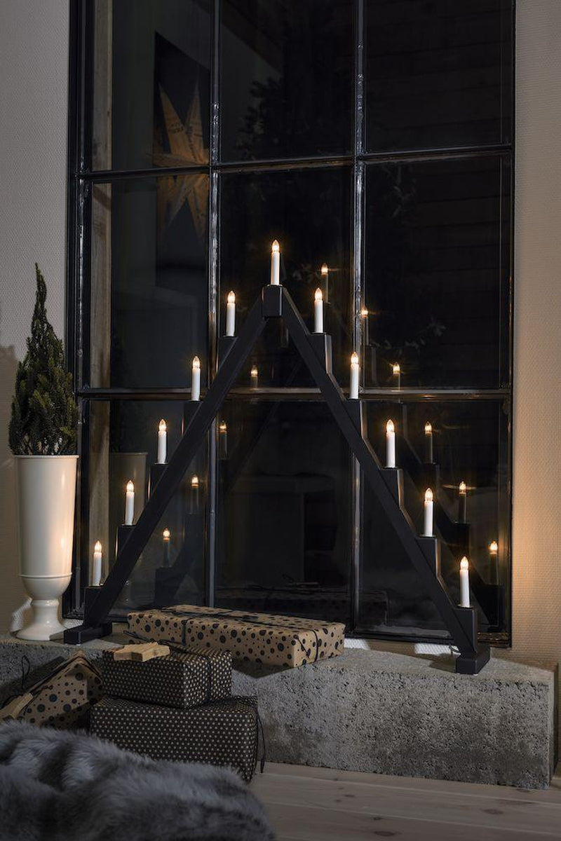 Adventsstake 11 armet sammenleggbar - Svart-Julebelysning adventsstake-Konstsmide-3592-710-Lightup.no