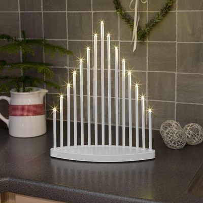 Adventsstake 15 LED - Hvit-Julebelysning adventsstake-Konstsmide-2495-215TR-Lightup.no