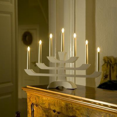 Adventsstake 2531 - Hvit-Julebelysning adventsstake-Konstsmide-2531-210-Lightup.no