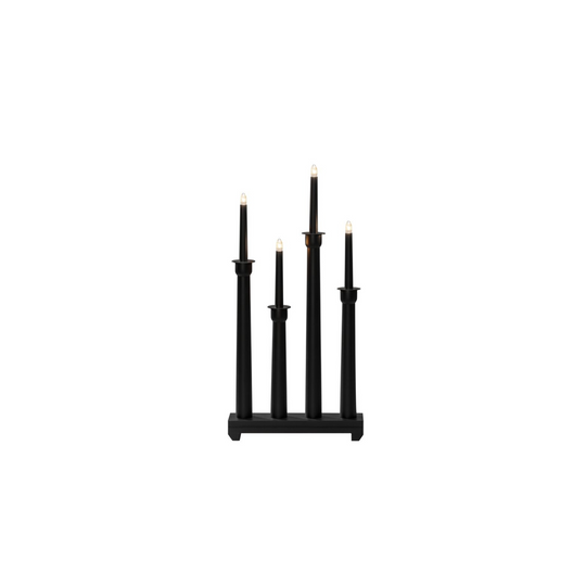 Adventsstake 4 armer - Svart-Julebelysning adventsstake-Konstsmide-Svart-3977-711-Lightup.no