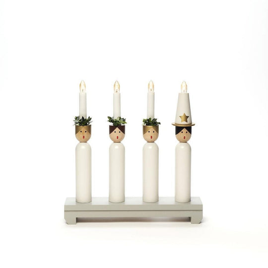 Adventsstake 4 armet Lucia kor-Julebelysning adventsstake-Konstsmide-Hvit-3994-320-Lightup.no