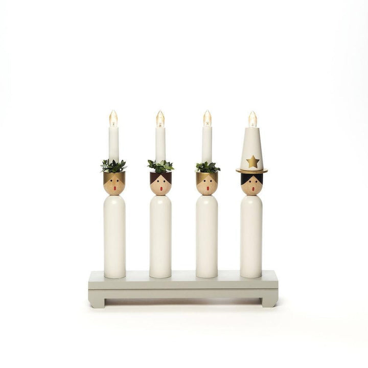 Adventsstake 4 armet Lucia kor-Julebelysning adventsstake-Konstsmide-Hvit-3994-320-Lightup.no