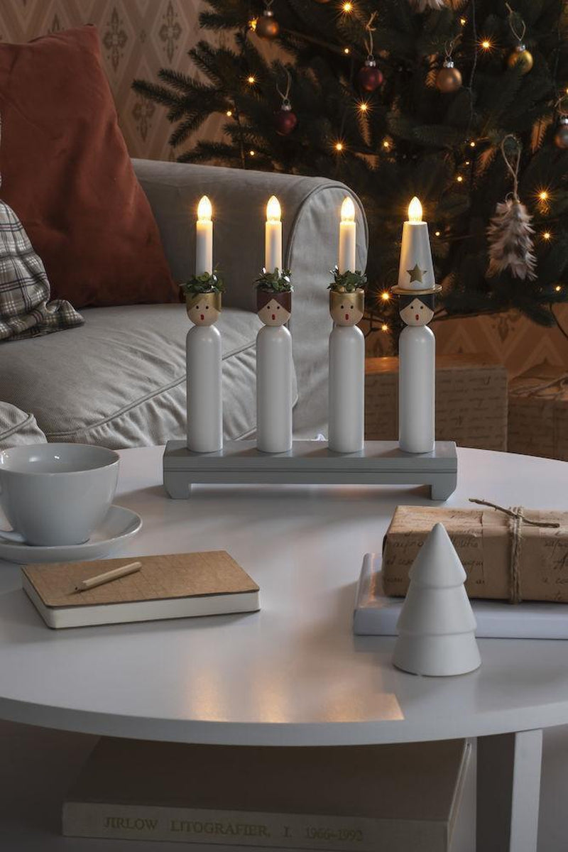 Adventsstake 4 armet Lucia kor-Julebelysning adventsstake-Konstsmide-Hvit-3994-320-Lightup.no