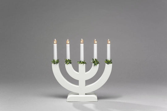 Adventsstake 5 armet - Hvit-Julebelysning adventsstake-Konstsmide-Hvit-3988-219-Lightup.no