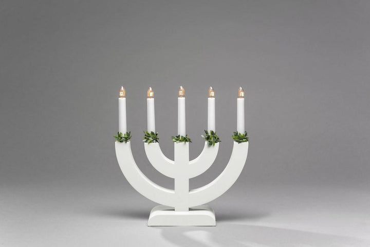 Adventsstake 5 armet - Hvit-Julebelysning adventsstake-Konstsmide-Hvit-3988-219-Lightup.no
