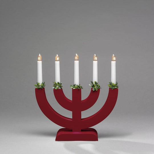 Adventsstake 5 armet - Rød-Julebelysning adventsstake-Konstsmide-3988-519-Lightup.no