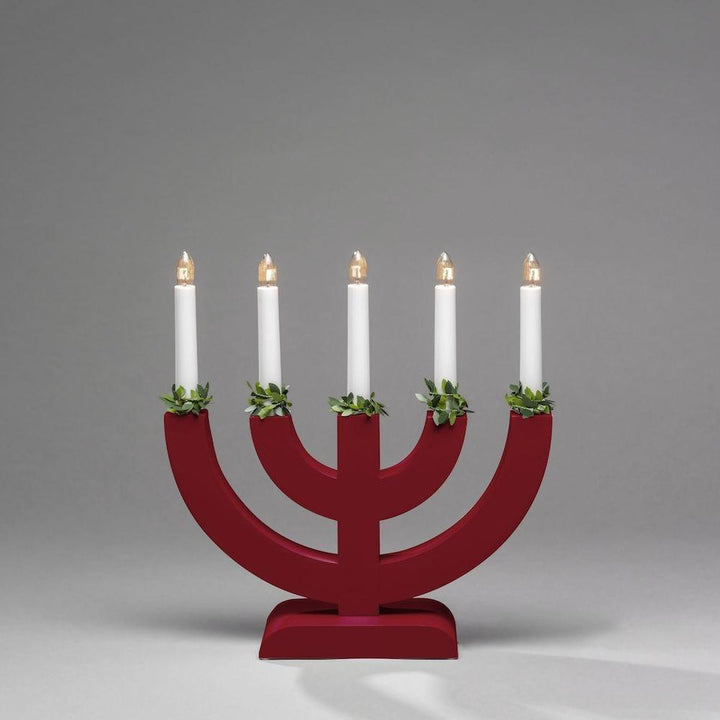 Adventsstake 5 armet - Rød-Julebelysning adventsstake-Konstsmide-3988-519-Lightup.no