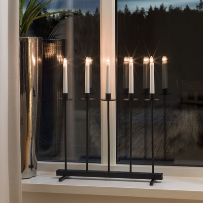 Adventsstake 5 armet - Svart-Julebelysning adventsstake-Konstsmide-3558-710TR-Lightup.no