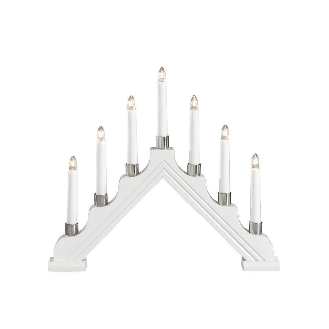 Adventsstake 7 armet - Hvit-Julebelysning adventsstake-Konstsmide-1041-210-Lightup.no