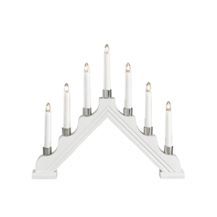 Adventsstake 7 armet - Hvit-Julebelysning adventsstake-Konstsmide-1041-210-Lightup.no