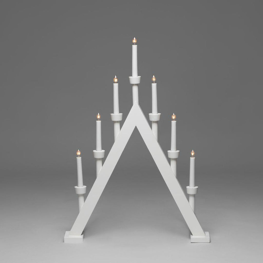 Adventsstake 7 armet - Hvit-Julebelysning adventsstake-Konstsmide-3990-210-Lightup.no
