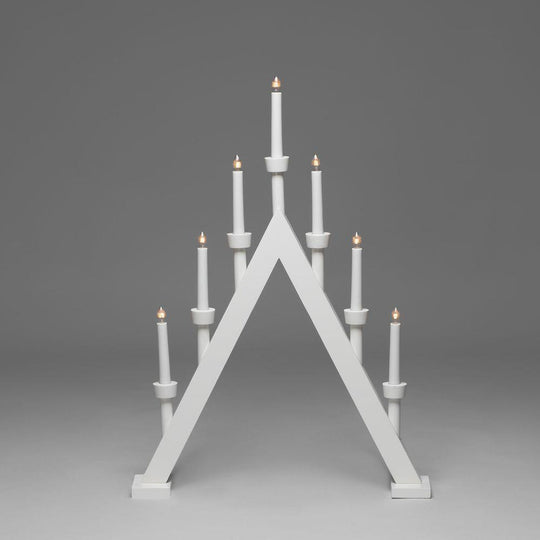 Adventsstake 7 armet - Hvit-Julebelysning adventsstake-Konstsmide-3990-210-Lightup.no