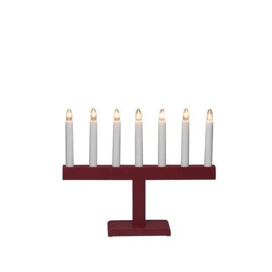 Adventsstake 7 armet - Rød-Julebelysning adventsstake-Konstsmide-3596-510-Lightup.no