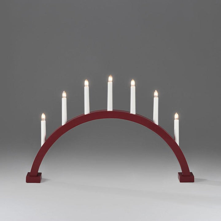 Adventsstake 7 armet buet - Matt mørk rød-Julebelysning adventsstake-Konstsmide-2272-525-Lightup.no