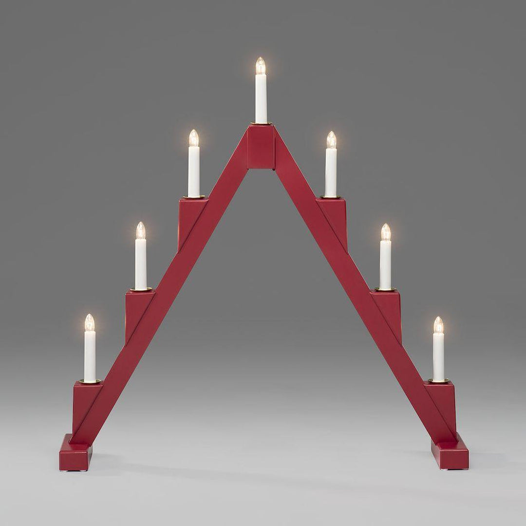 Adventsstake 7 armet sammenleggbar - Rød-Julebelysning adventsstake-Konstsmide-3590-510-Lightup.no