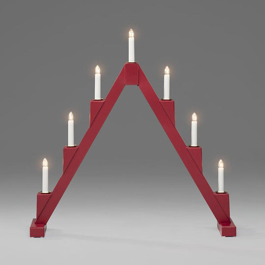 Adventsstake 7 armet sammenleggbar - Rød-Julebelysning adventsstake-Konstsmide-3590-510-Lightup.no