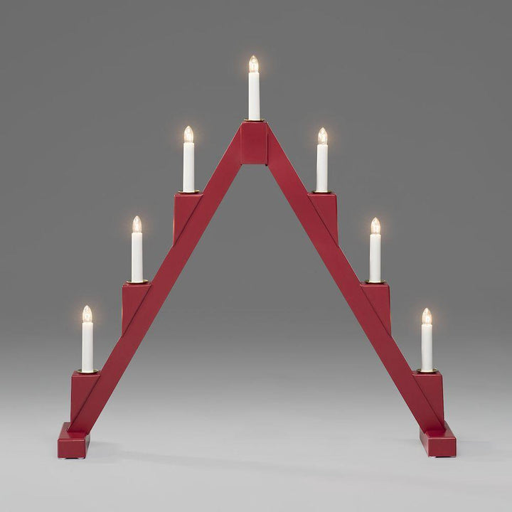 Adventsstake 7 armet sammenleggbar - Rød-Julebelysning adventsstake-Konstsmide-3590-510-Lightup.no