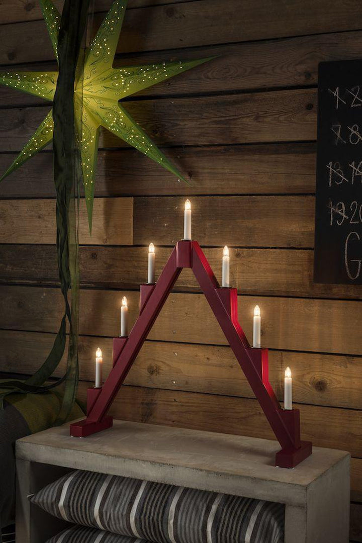 Adventsstake 7 armet sammenleggbar - Rød-Julebelysning adventsstake-Konstsmide-3590-510-Lightup.no