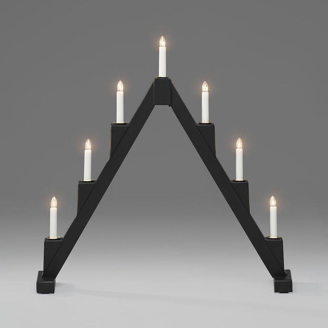 Adventsstake 7 armet sammenleggbar - Svart-Julebelysning adventsstake-Konstsmide-3590-710-Lightup.no