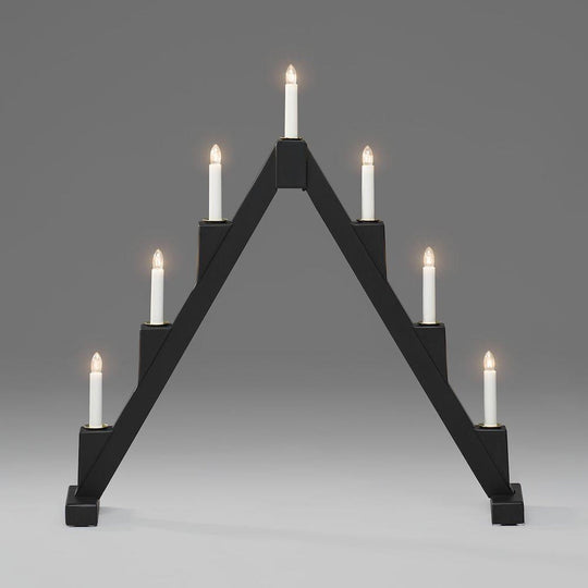 Adventsstake 7 armet sammenleggbar - Svart-Julebelysning adventsstake-Konstsmide-3590-710-Lightup.no
