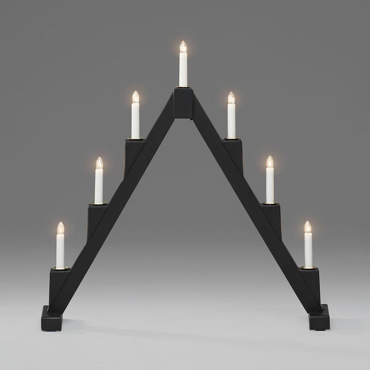 Adventsstake 7 armet sammenleggbar - Svart-Julebelysning adventsstake-Konstsmide-3590-710-Lightup.no