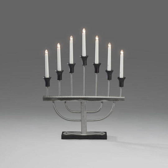 Adventsstake 7 armet ubehandlet metall-Julebelysning adventsstake-Konstsmide-Svart-2255-710TR-Lightup.no