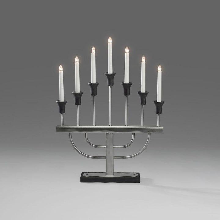 Adventsstake 7 armet ubehandlet metall-Julebelysning adventsstake-Konstsmide-Svart-2255-710TR-Lightup.no