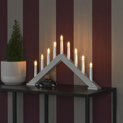 Adventsstake 9 armet - Matt beige-Julebelysning adventsstake-Konstsmide-3984-975-Lightup.no