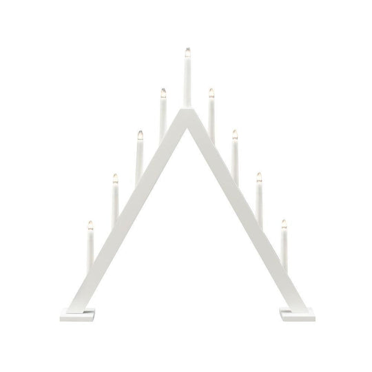 Adventsstake 9 armet - Matt hvit-Julebelysning adventsstake-Konstsmide-3932-205-Lightup.no