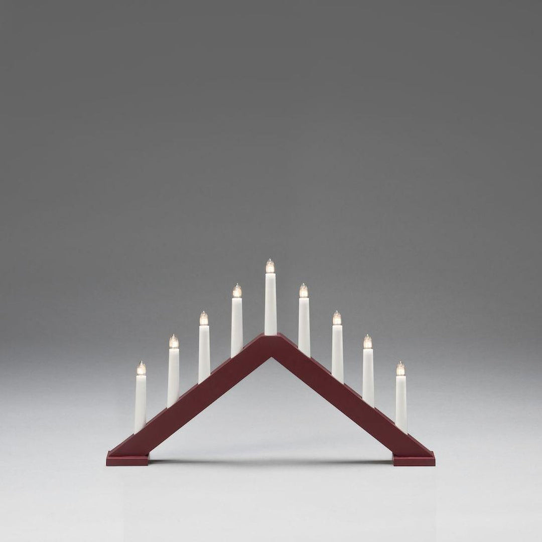 Adventsstake 9 armet - Rød/Hvit-Julebelysning adventsstake-Konstsmide-Rød / Hvit-3984-525-Lightup.no
