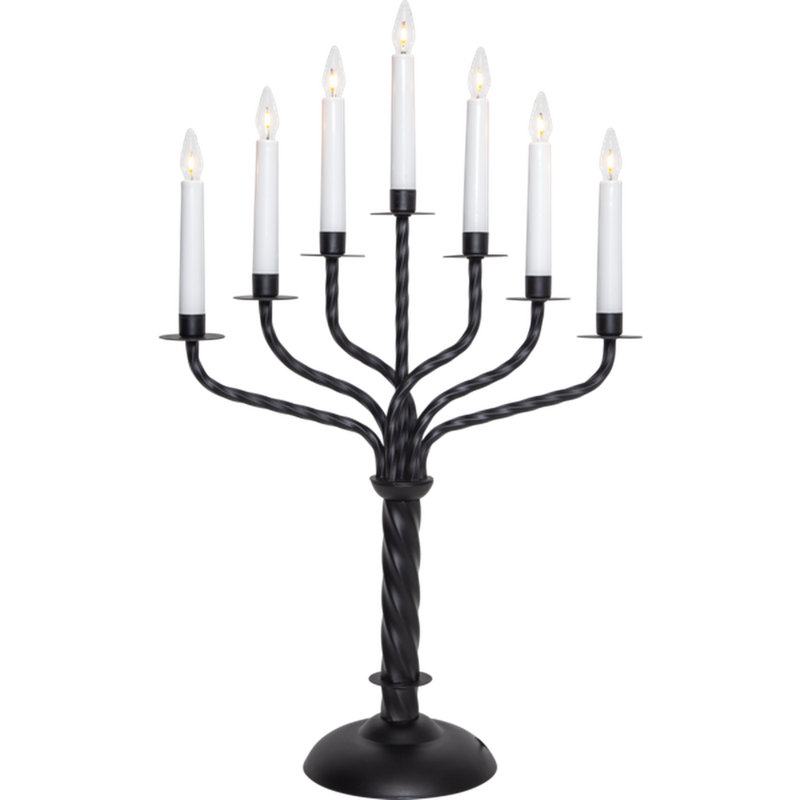 Adventsstake Bore 7 lys - Svart-Julebelysning adventsstake-Star Trading-114-64-Lightup.no