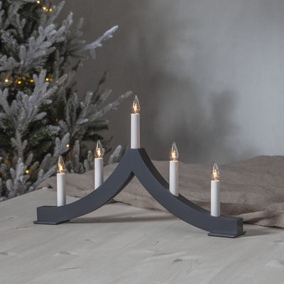 Adventsstake Pagod 5 lys - Grafitt grå-Julebelysning adventsstake-Star Trading-645-03-Lightup.no