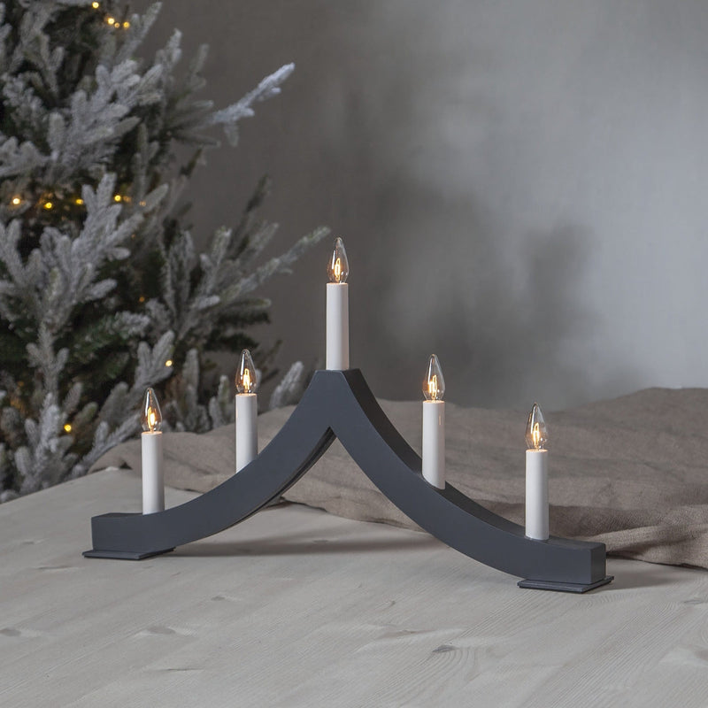 Adventsstake Pagod 5 lys - Grafitt grå-Julebelysning adventsstake-Star Trading-645-03-Lightup.no
