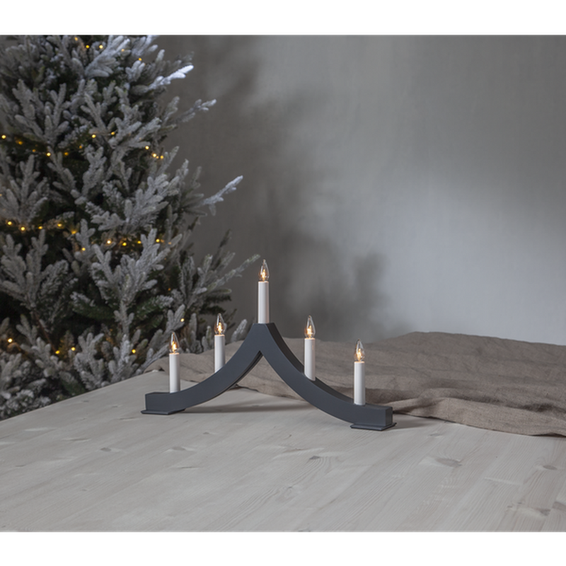 Adventsstake Pagod 5 lys - Grafitt grå-Julebelysning adventsstake-Star Trading-645-03-Lightup.no
