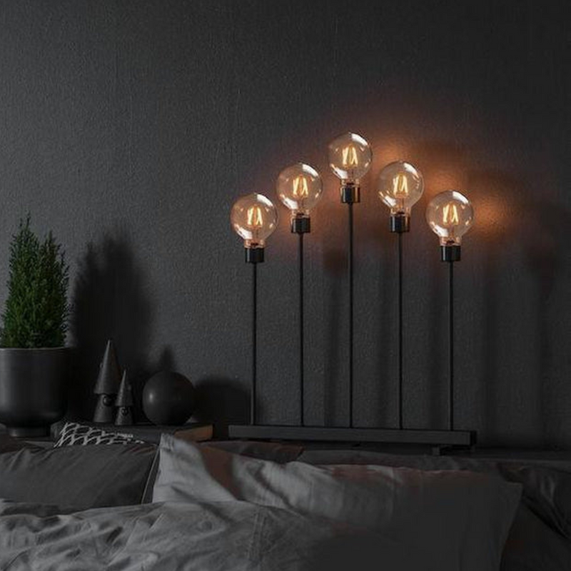 Adventsstake - Svartlakkert metall-Julebelysning adventsstake-Konstsmide-3964-710TR-Lightup.no