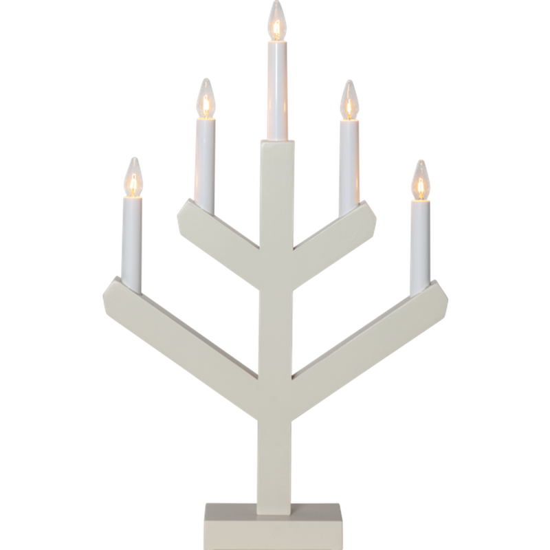 Adventsstake Vinga 5 lys - Beige-Julebelysning adventsstake-Star Trading-214-33-Lightup.no