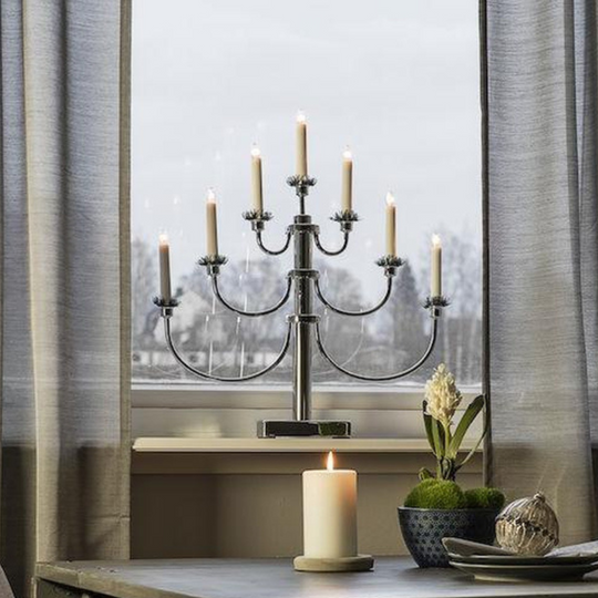 Adventsstake - krom-Julebelysning adventsstake-Konstsmide-Krom-2050-900TR-Lightup.no