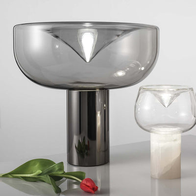 Aella 1968 T bordlampe - Gunmetal/Røykfarget glass-Bordlamper-Leucos-LF-0008697-Lightup.no