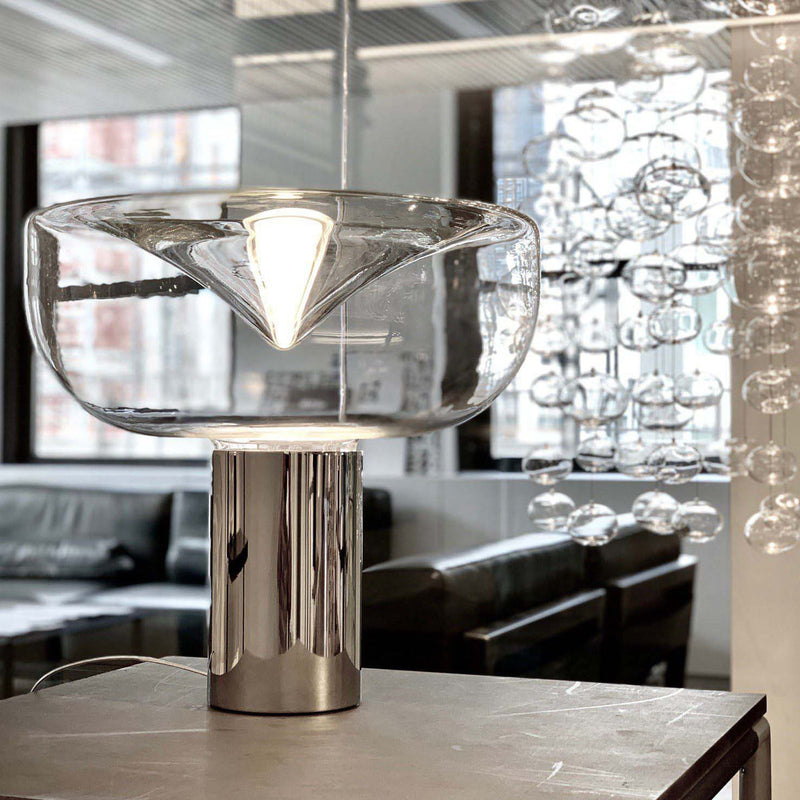 Aella 1968 T bordlampe - Gunmetal/Røykfarget glass-Bordlamper-Leucos-LF-0008697-Lightup.no