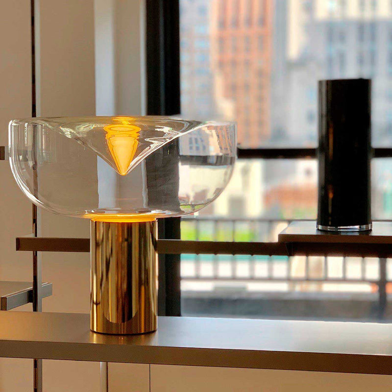 Aella 1968 T bordlampe - Gunmetal/Røykfarget glass-Bordlamper-Leucos-LF-0008697-Lightup.no