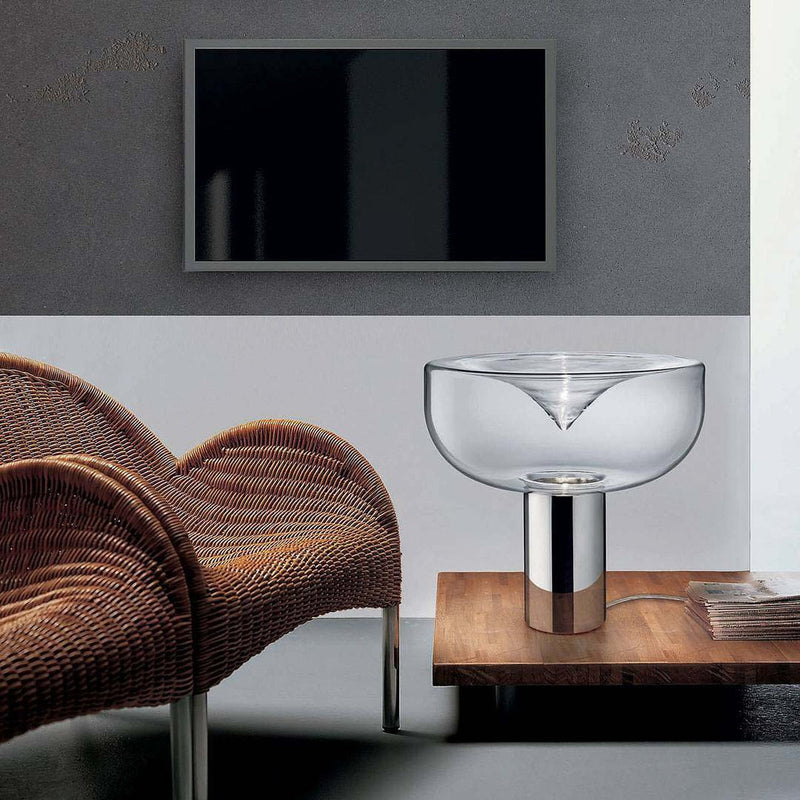 Aella 1968 T bordlampe - Gunmetal/Røykfarget glass-Bordlamper-Leucos-LF-0008697-Lightup.no