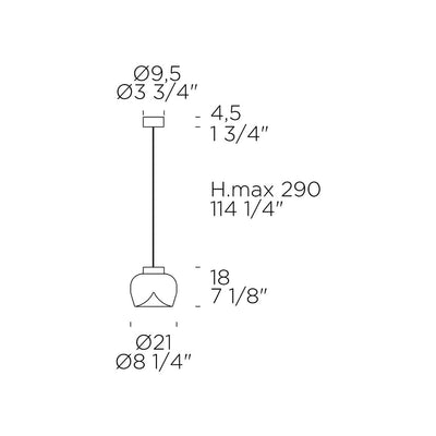 Aella Bold S takpendel - Krom/Klart glass-Takpendler-Leucos-LF-0008835-Lightup.no