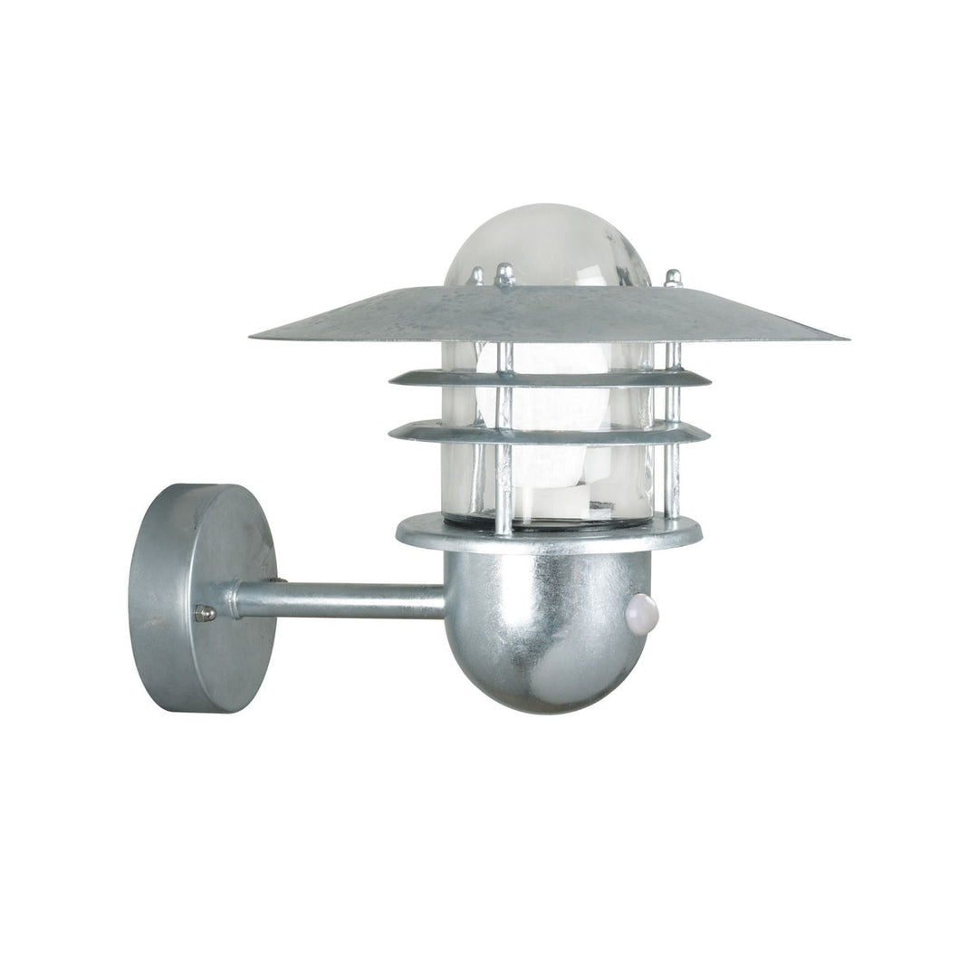 Agger vegglampe utendørs E27 IP54 m/sensor - Galvanisert stål-Utebelysning vegg klassisk-Nordlux-Galvanisert-74501031-Lightup.no