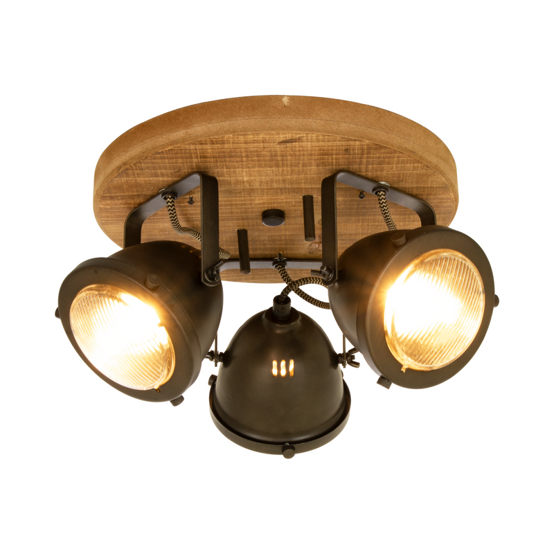 Alaska rund taklampe - Jerngrå/tre-Taklamper-Aneta Lighting-76013-94-Lightup.no