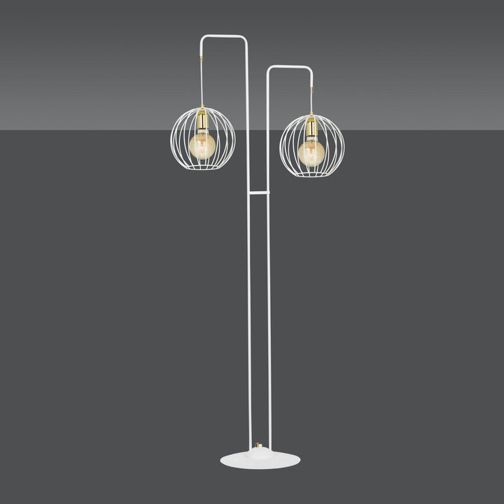 Albio gulvlampe - Hvit/Gullfarget-Gulvlamper-Emibig-145/LP2-Lightup.no